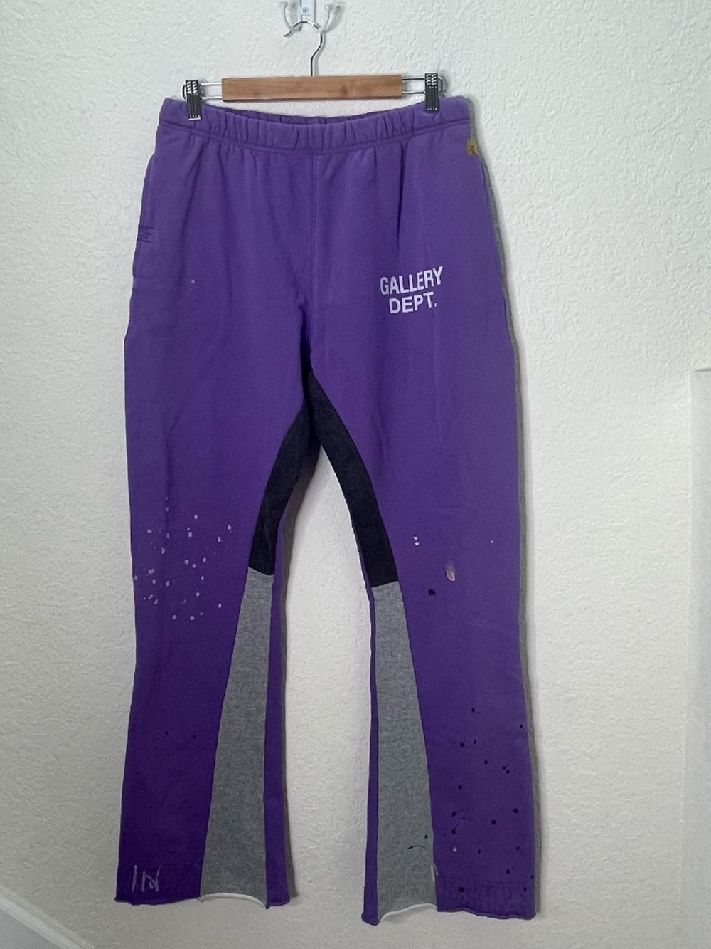 Gallery Dept GD Painted Flare Sweatpants Purple L Paint Splatter Made USA